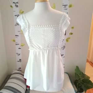 White Sleeveless Top With Beautiful Embellishments